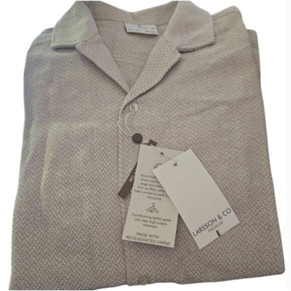 LARSSON & CO Chevron Short Sleeve Men's Shirt Large - Picture 2 of 5